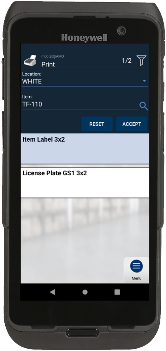 Print Label from Mobile Device | Mobile WMS BC/NAV Features