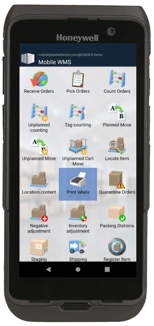 Print Label | Mobile WMS Feature for F&SC